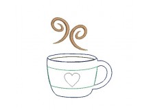 Stickdatei - Kaffeetasse Herz